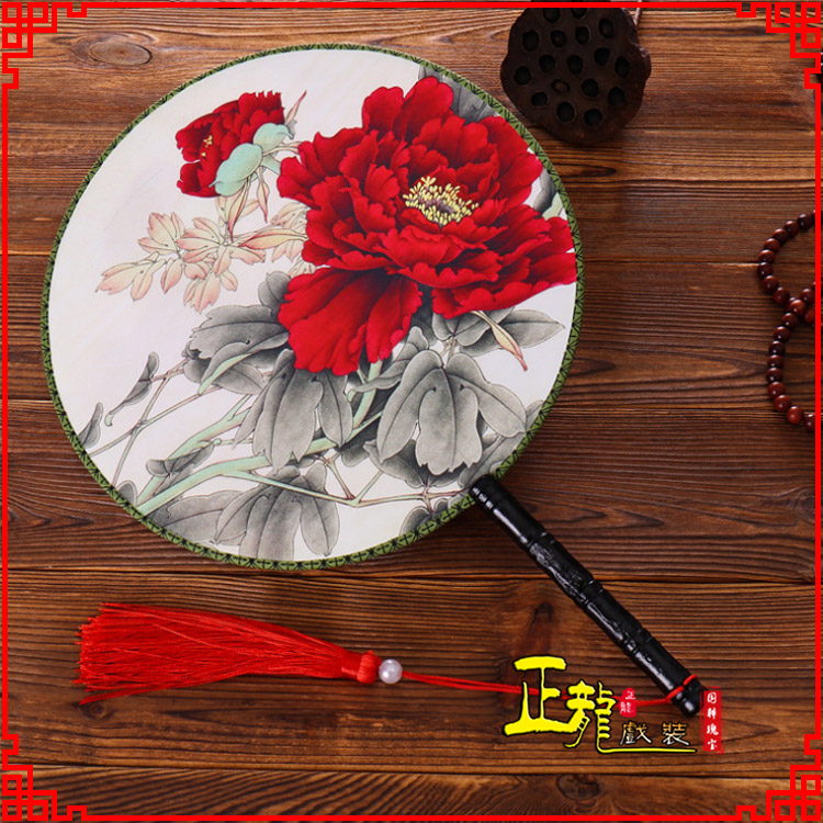 铁岭古典中国风团扇空白扇跳舞蹈扇 真丝宫扇
