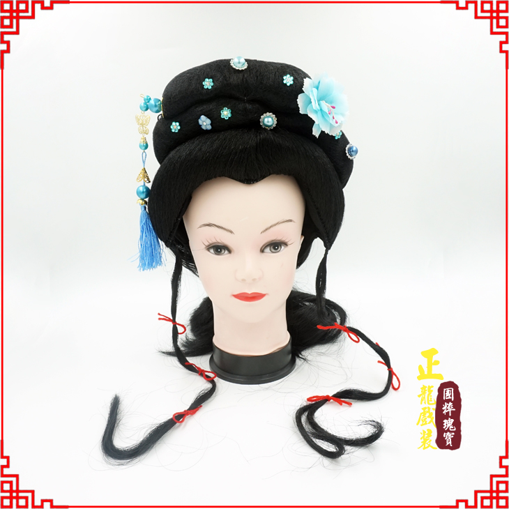 铁岭戏剧服装京剧越剧小旦花旦丫鬟假发 小姐头套